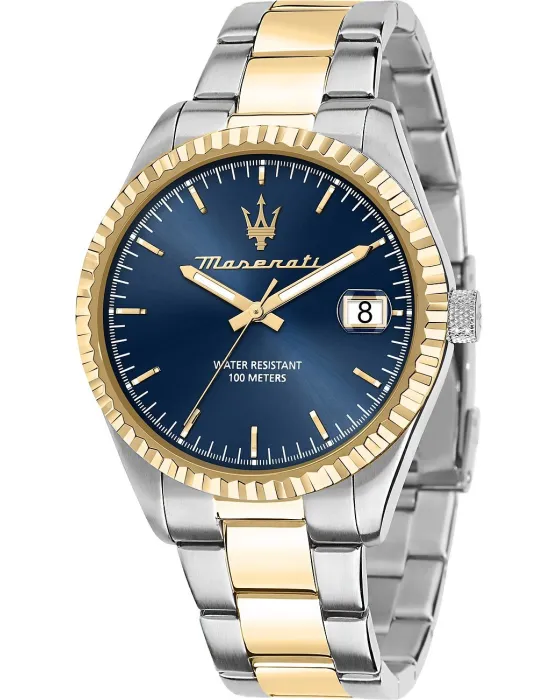 Ανδρικό ρολόι Maserati Competizione R8853100027, Μπλε καντράν, Μπρασελέ από Ανοξείδωτο ατσάλι