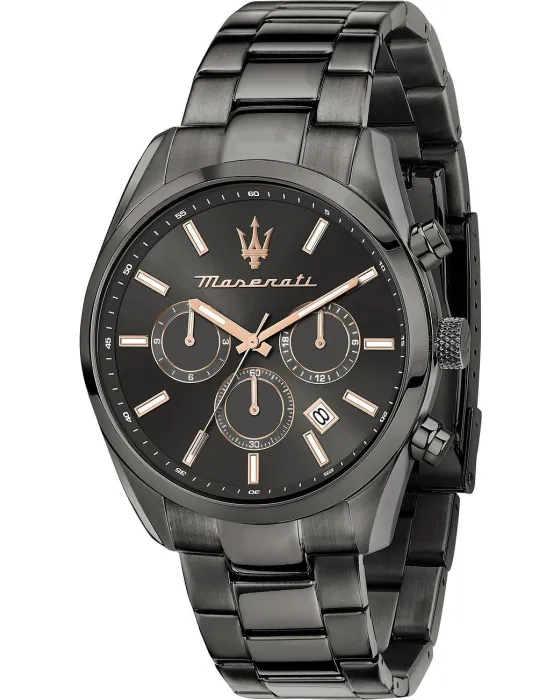 Men's watch Maserati Attrazione Chronograph R8853151001, Black dial, Bracelet in Stainless Steel
