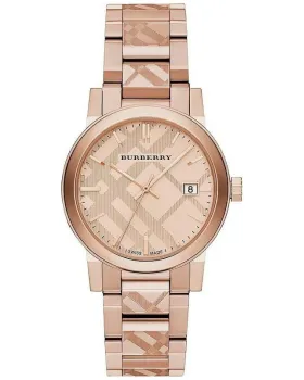 Γυναικείο ρολόι Burberry The City BU9039, Ροζ Χρυσό καντράν, Μπρασελέ από Ανοξείδωτο ατσάλι