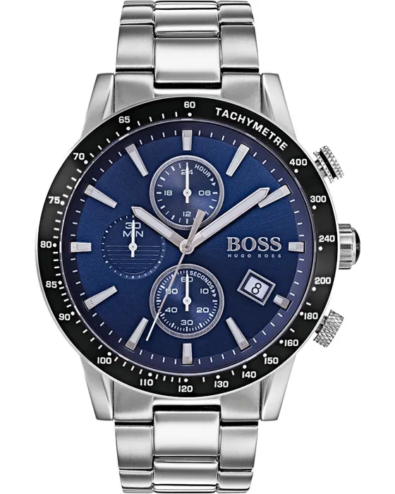 Ανδρικό ρολόι Hugo Boss Rafale Chronograph 1513510, Μπλε καντράν, Μπρασελέ από Ανοξείδωτο ατσάλι