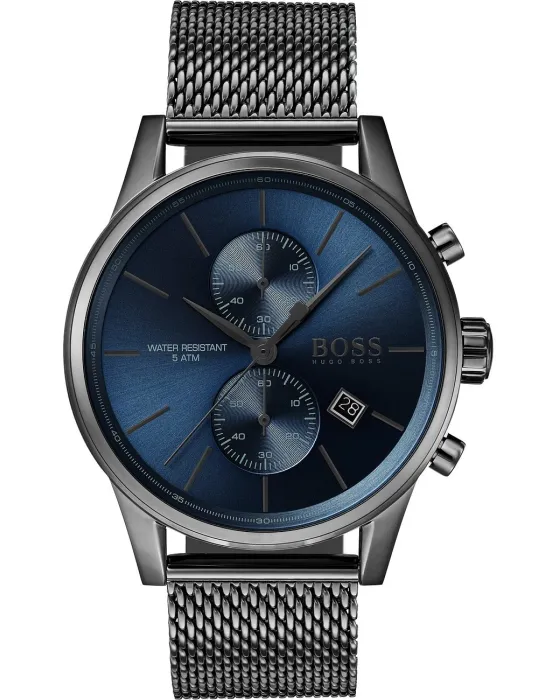 Ανδρικό ρολόι Hugo Boss Jet Chronograph 1513677, Μπλε καντράν, Μπρασελέ από Ανοξείδωτο ατσάλι