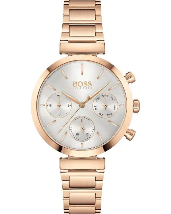 Γυναικείο ρολόι Hugo Boss Flawless 1502531, Ασημί καντράν, Μπρασελέ από Ανοξείδωτο ατσάλι