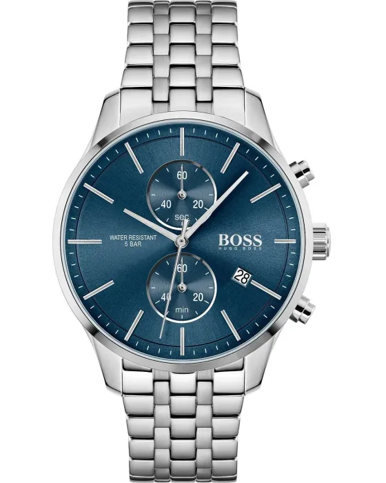 Ανδρικό ρολόι Hugo Boss Associate Chronograph 1513839, Μπλε καντράν, Μπρασελέ από Ανοξείδωτο ατσάλι