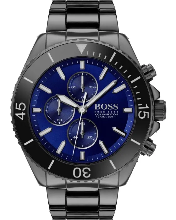 Ανδρικό ρολόι Hugo Boss Ocean Edition Chronograph 1513743, Μπλε καντράν, Μπρασελέ από Ανοξείδωτο ατσάλι