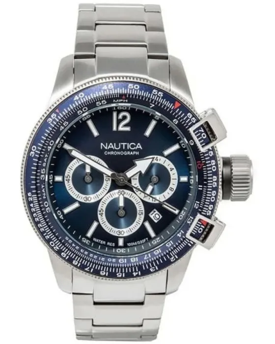 Ανδρικό ρολόι Nautica Chronograph NAPBFCF02, Μπλε καντράν, Μπρασελέ από Ανοξείδωτο ατσάλι