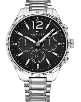 Ανδρικό ρολόι Tommy Hilfiger Gavin Multifunction 1791469, Μαύρο καντράν, Μπρασελέ από Ανοξείδωτο ατσάλι