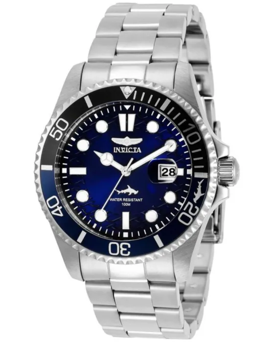 Ανδρικό ρολόι Invicta Pro Diver 44716, Μπλε καντράν, Μπρασελέ από Ανοξείδωτο ατσάλι