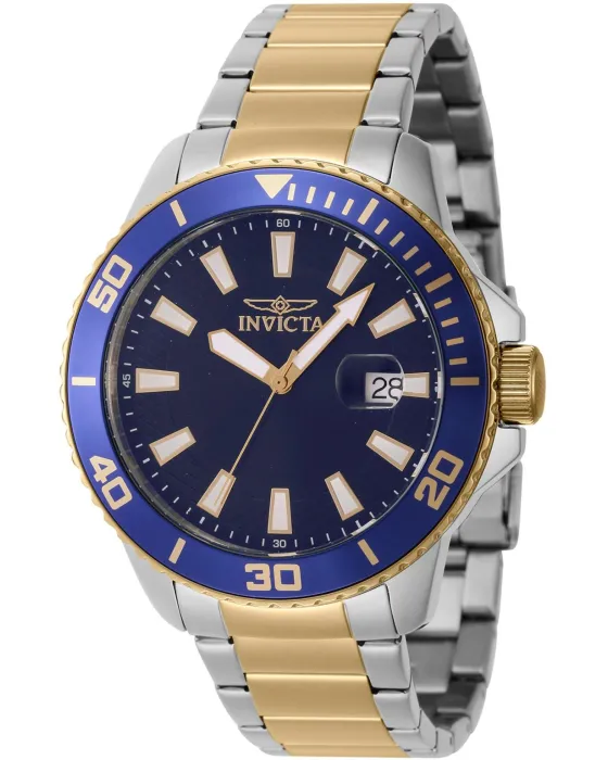 Men's watch Invicta Pro Diver 46071, Blue dial, Bracelet in Stainless Steel