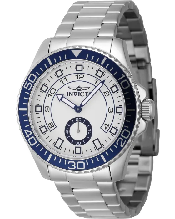 Men's watch Invicta Pro Diver 47124, White dial, Bracelet in Stainless Steel