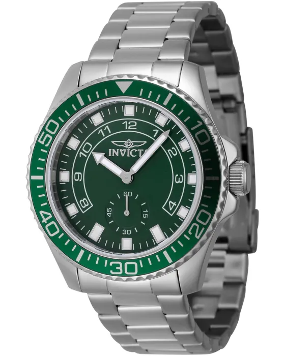 Men's watch Invicta Pro Diver 47126, Green dial, Bracelet in Stainless Steel