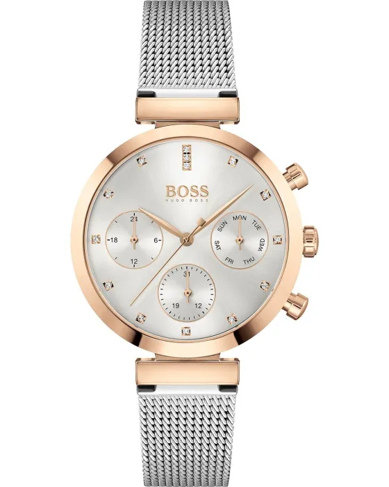 Γυναικείο ρολόι Hugo Boss Flawless 1502551, Ασημί καντράν, Μπρασελέ από Ανοξείδωτο ατσάλι
