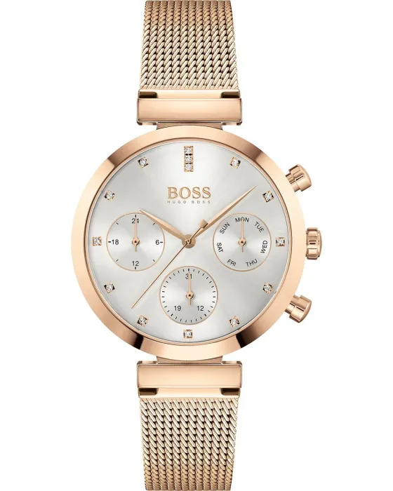 Γυναικείο ρολόι Hugo Boss Flawless 1502553, Ασημί καντράν, Μπρασελέ από Ανοξείδωτο ατσάλι