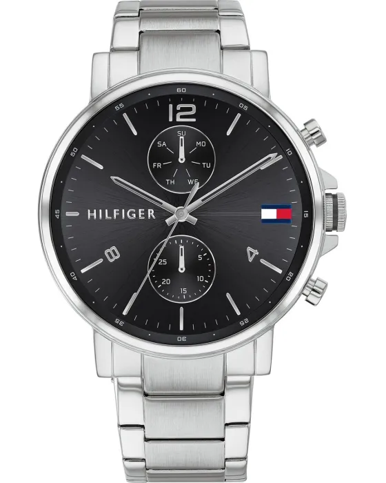 Ανδρικό ρολόι Tommy Hilfiger Daniel 1710413, Μαύρο καντράν, Μπρασελέ από Ανοξείδωτο ατσάλι