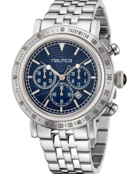 Ανδρικό ρολόι Nautica Spettacolare Reissue Chronograph NAPSPF203, Μπλε καντράν, Μπρασελέ από Ανοξείδωτο ατσάλι