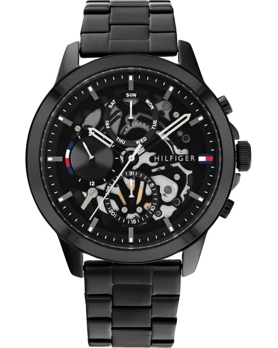 Ανδρικό ρολόι Tommy Hilfiger Henry 1710478, Μαύρο καντράν, Μπρασελέ από Ανοξείδωτο ατσάλι