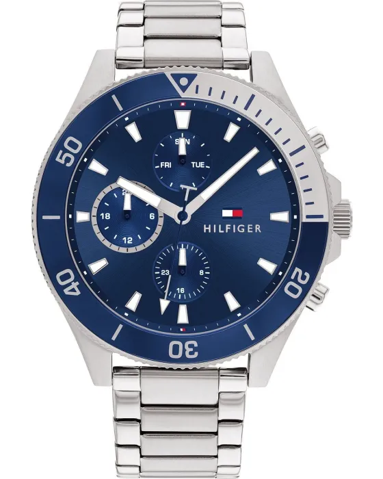 Ανδρικό ρολόι Tommy Hilfiger Larson 1791917, Μπλε καντράν, Μπρασελέ από Ανοξείδωτο ατσάλι