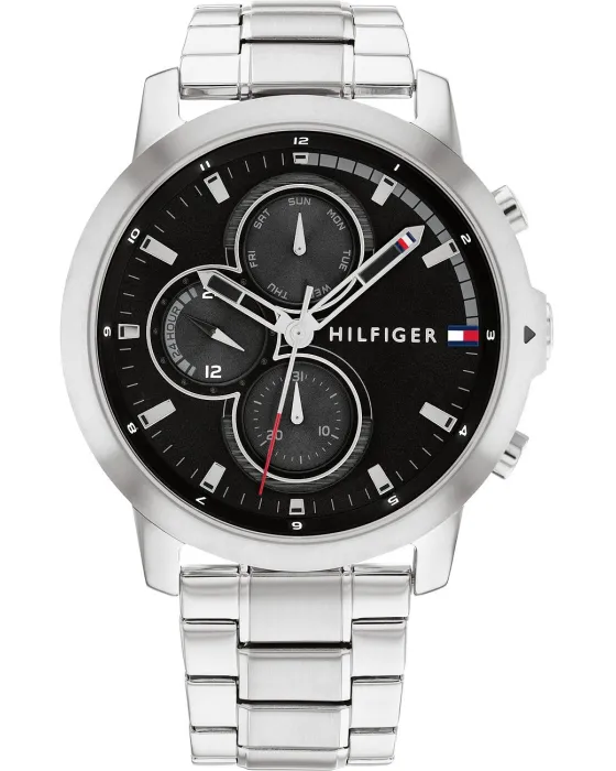 Ανδρικό ρολόι Tommy Hilfiger Jameson 1792048, Μαύρο καντράν, Μπρασελέ από Ανοξείδωτο ατσάλι