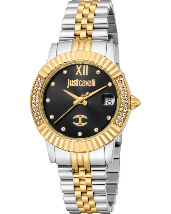 Female watch Just Cavalli Glam Chic JC1L199M0065, Black dial, Bracelet in Stainless Steel