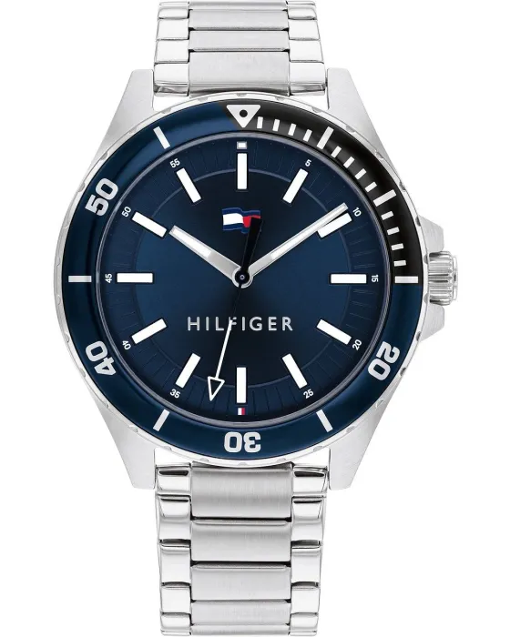 Ανδρικό ρολόι Tommy Hilfiger Logan 1792012, Μπλε καντράν, Μπρασελέ από Ανοξείδωτο ατσάλι