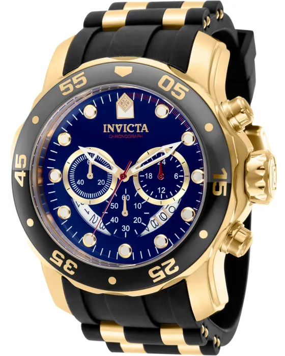Men's watch Invicta Pro Diver Chronograph 37229, Blue dial, Strap in Rubber