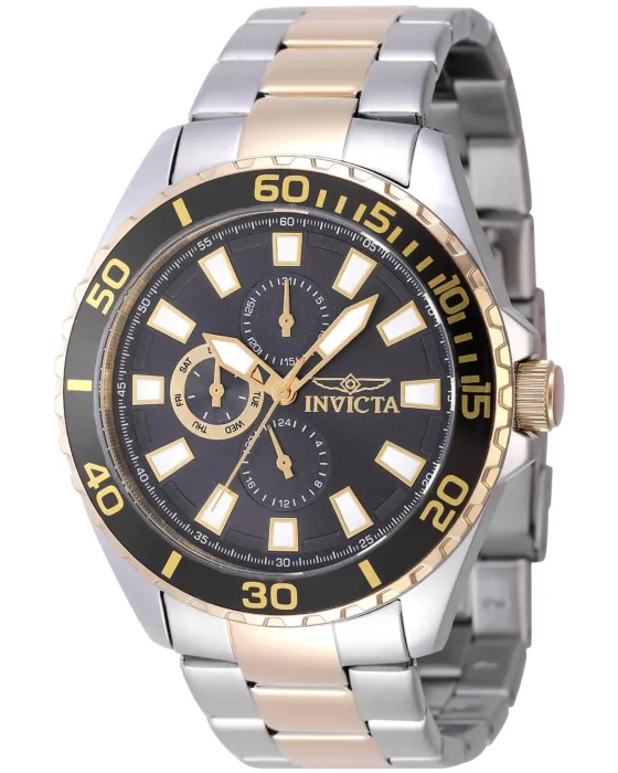 Men's watch Invicta Pro Diver 47557, Black dial, Bracelet in Stainless Steel