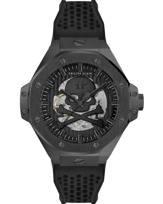 Male watch Philipp Plein Royal Automatic PWPFA0924, Black dial, Strap in Rubber