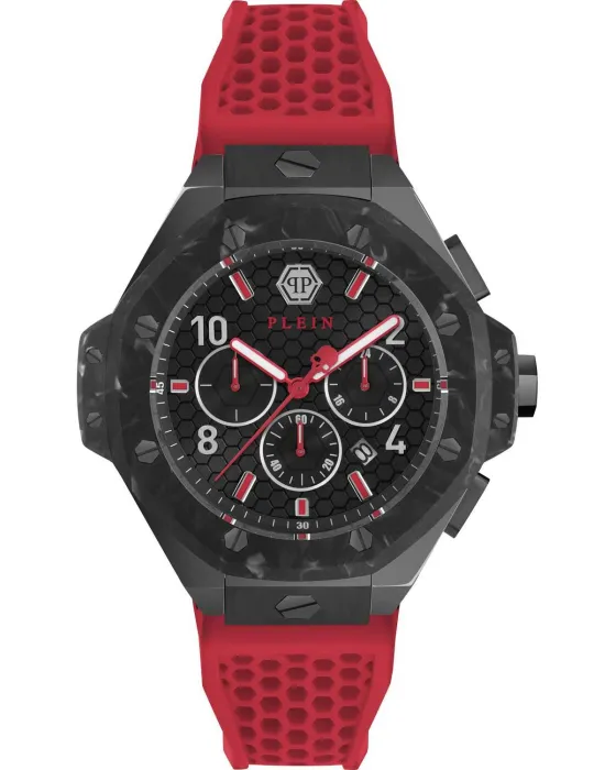 Ανδρικό ρολόι Philipp Plein Royal Chronograph PWPRA0724, Μαύρο καντράν, Λουρί από Καουτσούκ