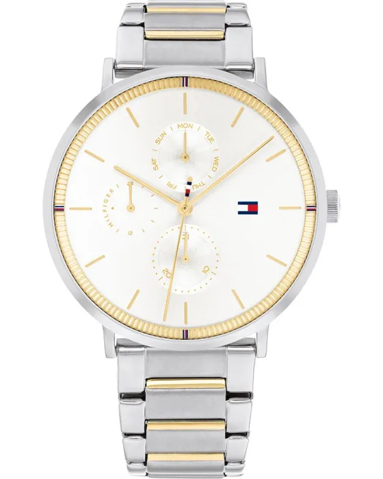 Γυναικείο ρολόι Tommy Hilfiger Jenna 1782299, Λευκό καντράν, Μπρασελέ από Ανοξείδωτο ατσάλι