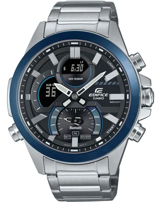 Ανδρικό ρολόι Casio Edifice Smartwatch ECB-30DB-1AEF, Μαύρο καντράν, Μπρασελέ από Ανοξείδωτο ατσάλι