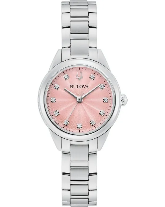Γυναικείο ρολόι Bulova Sutton 96P249, Ροζ καντράν, Μπρασελέ από Ανοξείδωτο ατσάλι