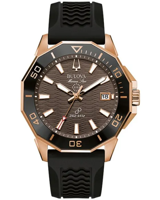 Men's watch Bulova Marine Star Precisionist 98B421, Brown dial, Strap in Rubber