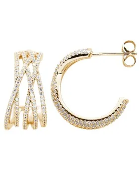 Σκουλαρίκια For You Jewels Mable E17194GP, Ασήμι 925, Χρυσό