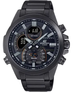 Ανδρικό ρολόι Casio Edifice ECB-30DC-1AEF, Μαύρο καντράν, Μπρασελέ από Ανοξείδωτο ατσάλι