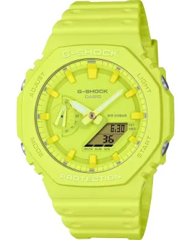 Ανδρικό ρολόι Casio G Shock GA-2100-9A9ER, Κίτρινο καντράν, Λουρί από Καουτσούκ