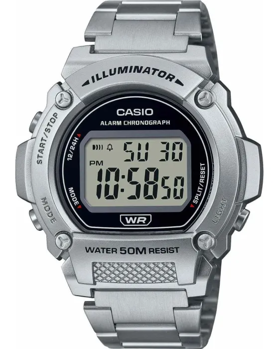 Male watch Casio Collection W-219HD-1AVEF, Digital dial, Bracelet in Stainless Steel