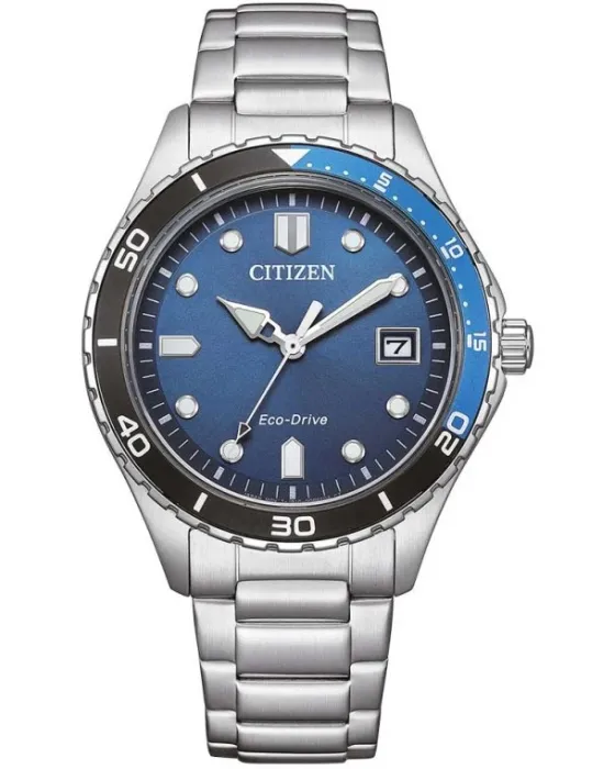 Ανδρικό / Γυναικείο ρολόι Citizen Eco-Drive Sporty Aqua AW1821-89L, Μπλε καντράν, Μπρασελέ από Ανοξείδωτο ατσάλι