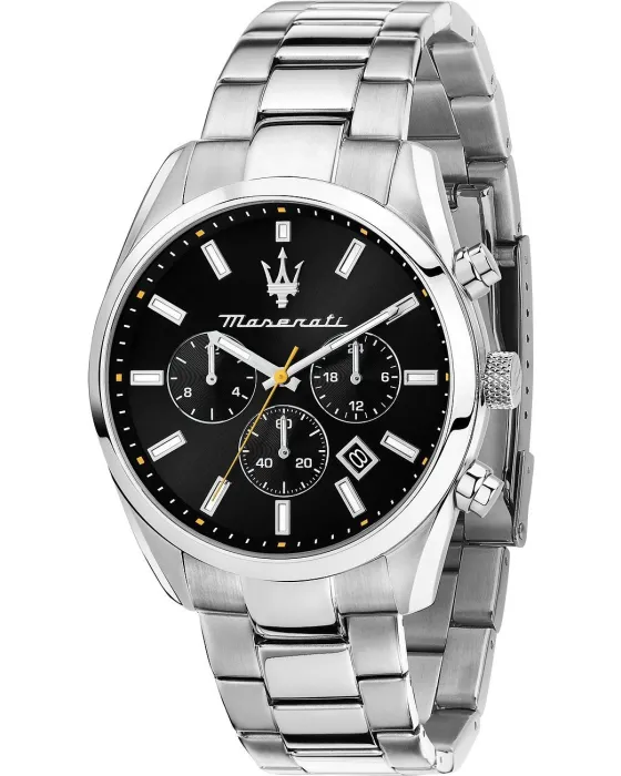 Men's watch Maserati Attrazione Chronograph R8853151010, Black dial, Bracelet in Stainless Steel