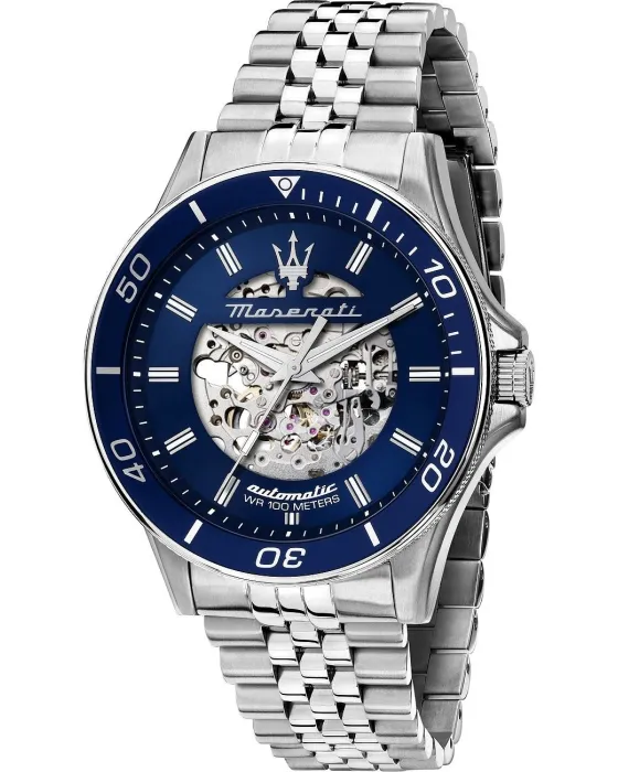 Men's watch Maserati Sfida Automatic R8823140011, Blue dial, Bracelet in Stainless Steel