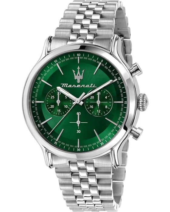 Male watch Maserati Epoca Chronograph R8873618033, Green dial, Bracelet in Stainless Steel