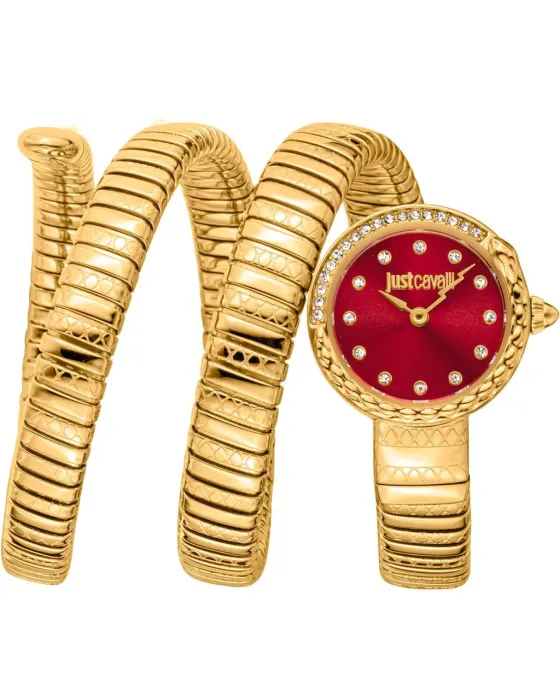 Women's watch Just Cavalli Enchanting JC1L302M0035, Red dial, Bracelet in Stainless Steel