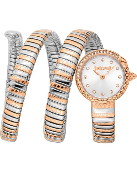 Women's watch Just Cavalli Signature Snake JC1L302M0065, Silver dial, Bracelet in Stainless Steel