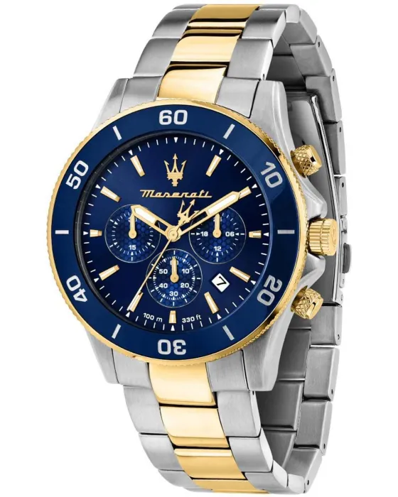 Ανδρικό ρολόι Maserati Competizione Chronograph R8873600006, Μπλε καντράν, Μπρασελέ από Ανοξείδωτο ατσάλι