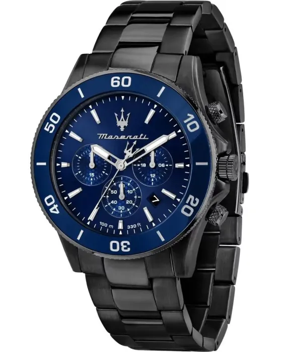 Ανδρικό ρολόι Maserati Competizione Chronograph R8873600005, Μπλε καντράν, Μπρασελέ από Ανοξείδωτο ατσάλι