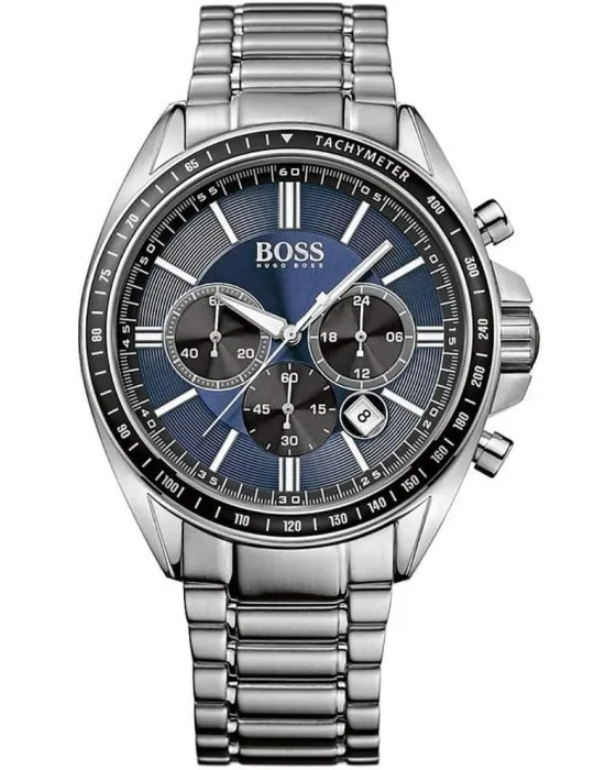 Ανδρικό ρολόι Hugo Boss Driver Sport Chronograph 1513081, Μπλε καντράν, Μπρασελέ από Ανοξείδωτο ατσάλι