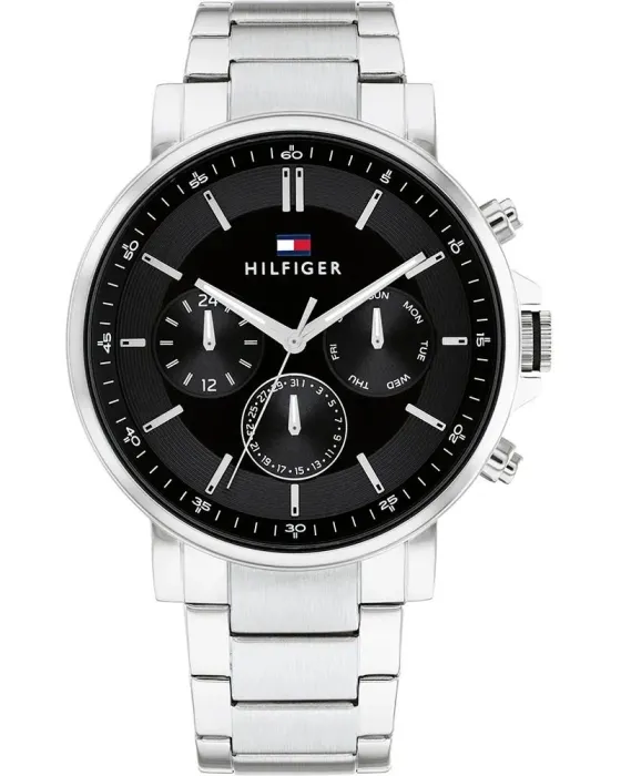 Ανδρικό ρολόι Tommy Hilfiger Tyson 1710667, Μαύρο καντράν, Μπρασελέ από Ανοξείδωτο ατσάλι