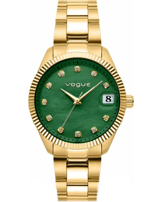 Γυναικείο ρολόι Vogue Reina Medium 2020614245, Πράσινο καντράν, Μπρασελέ από Ανοξείδωτο ατσάλι