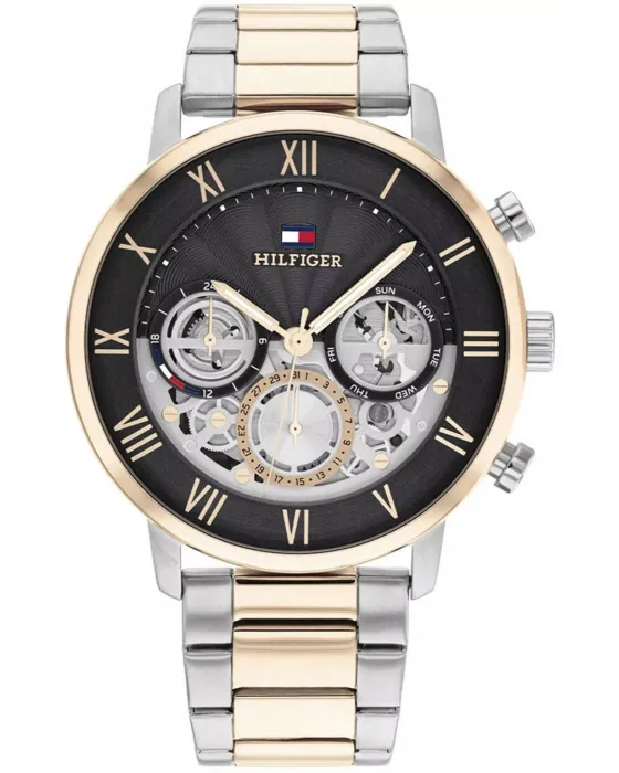 Ανδρικό ρολόι Tommy Hilfiger Legend 1710570, Μαύρο καντράν, Μπρασελέ από Ανοξείδωτο ατσάλι