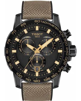 Ανδρικό ρολόι Tissot Supersport Chronograph T1256173705101, Μαύρο καντράν, Λουρί από Υφασμάτινο