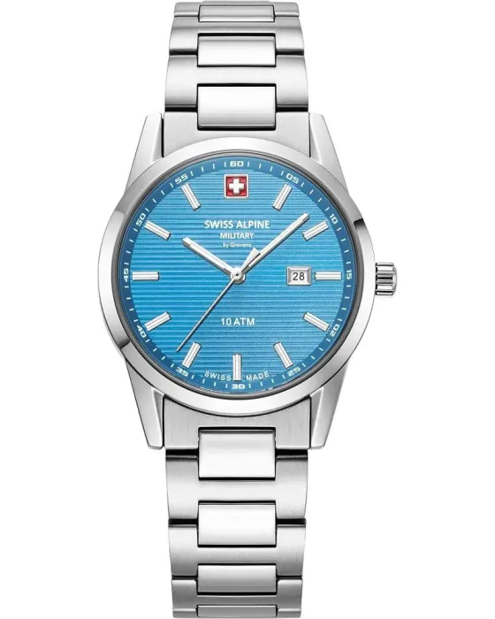 Female watch Swiss Alpine Military by Grovana SAM7767.1131, Light blue dial, Bracelet in Stainless Steel