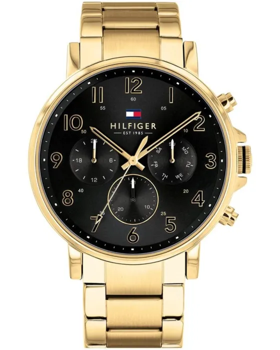 Ανδρικό ρολόι Tommy Hilfiger Daniel Multifunction 1791978, Μαύρο καντράν, Μπρασελέ από Ανοξείδωτο ατσάλι
